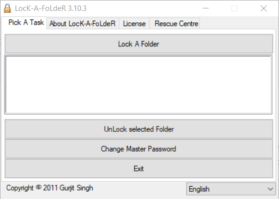 Lock-A-Folder best folder locker for Windows 10