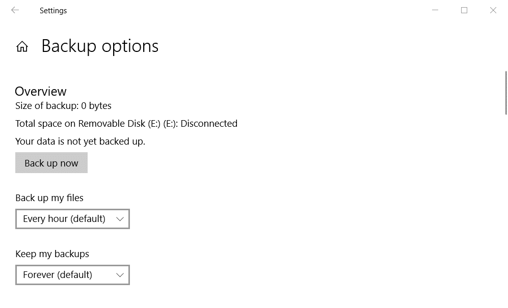 Backup options