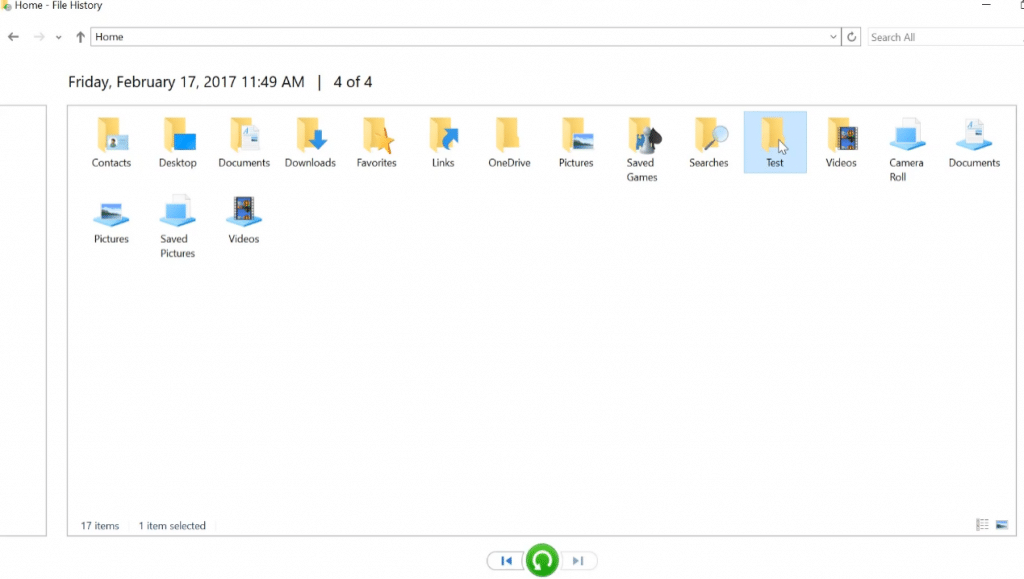 check File History to recover deleted photos from computer