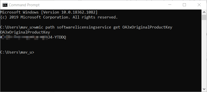 windows 10 pro product key find cmd