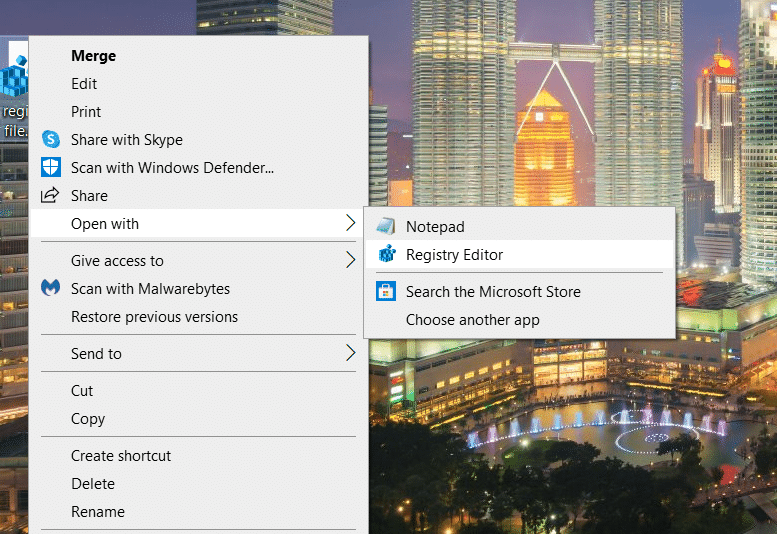 select Open with option to get Windows 10 product key