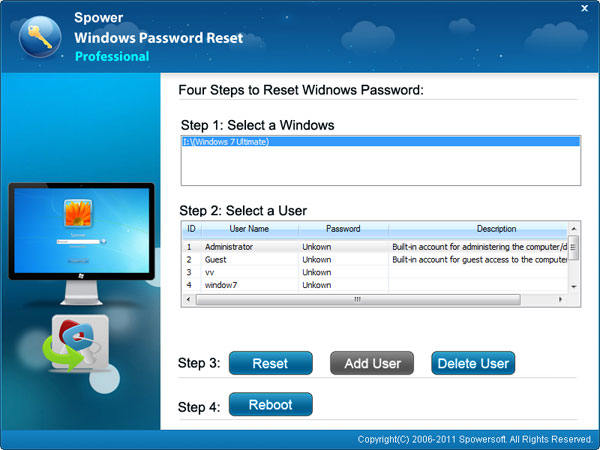 Select your operating system for Windows password reset without password