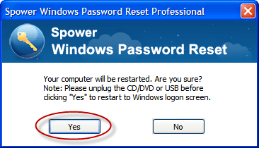 click yes to hack locked Windows 10 password