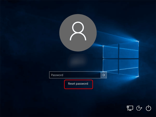 Press Reset Password option to reset ASUS laptop password