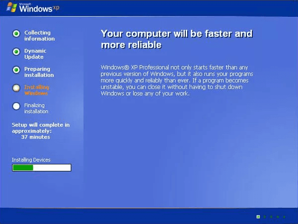 Installing Devices bar in Windows XP