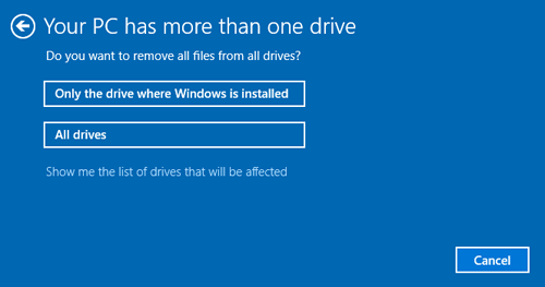 Your PC has more than on drive to remove