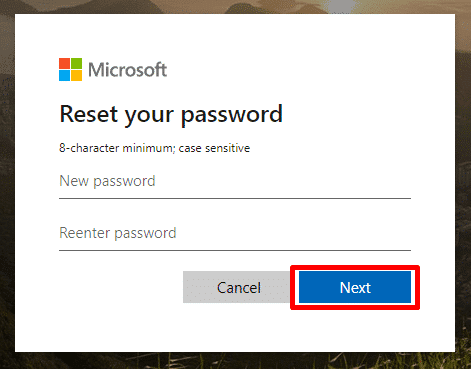 Set a new password for you  Microsoft account to get into locked computer