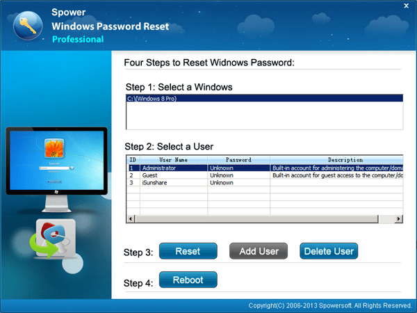 Reset Windows Vista/XP password