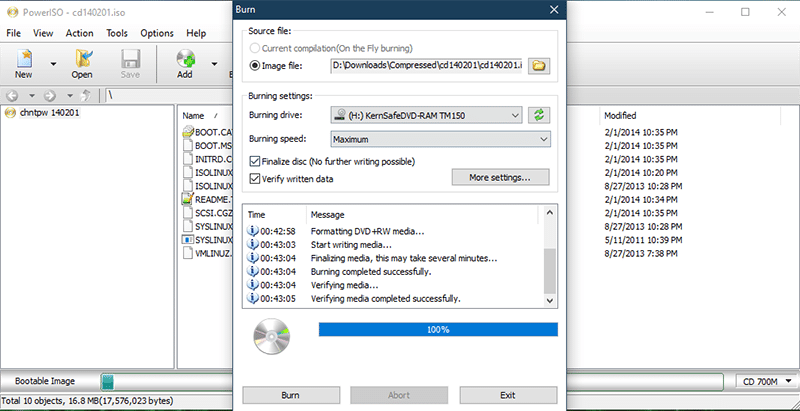 Burn image to the CDDVD to reset Windows Vista password