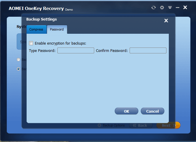 Encrypt Backup File With Password On AOME