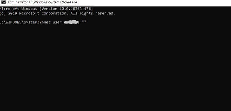 net user Command in HP laptop Command Prompt