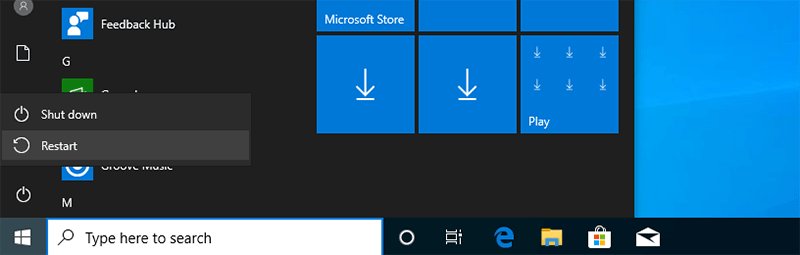 Redémarrez votre ordinateur pour appliquer les modifications de mot de passe sur Windows 10