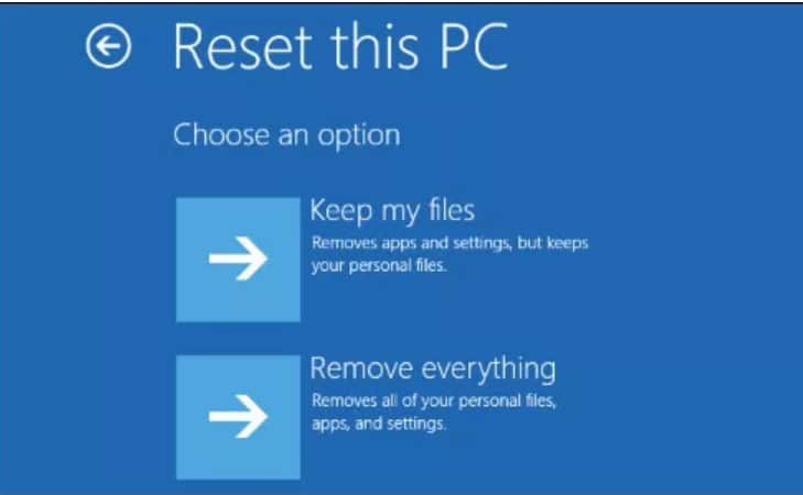 Wählen Sie Keep my files, um das Microsoft Surface-Kennwort zurückzusetzen
