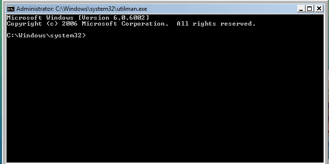 start the Command Prompt with administrator privilege on Windows Vista