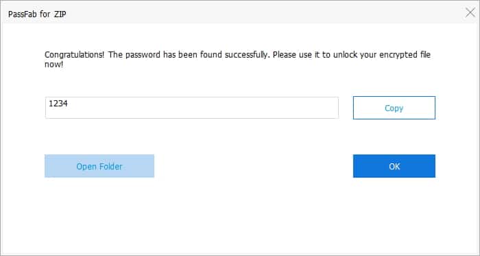 PassFab for ZIP - hack ZIP password succeed