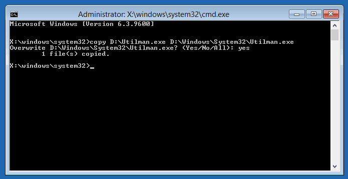type command prompt to undo the system changes