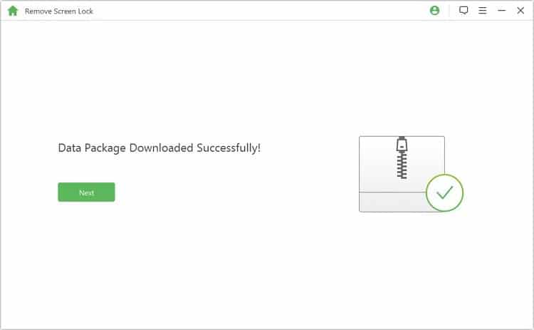 click Next when data package downloading ends