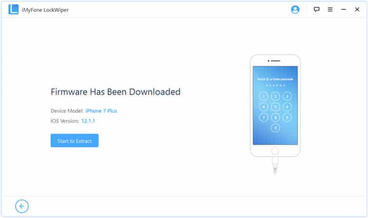 click Start To Extract button on iMyFone LockWiper