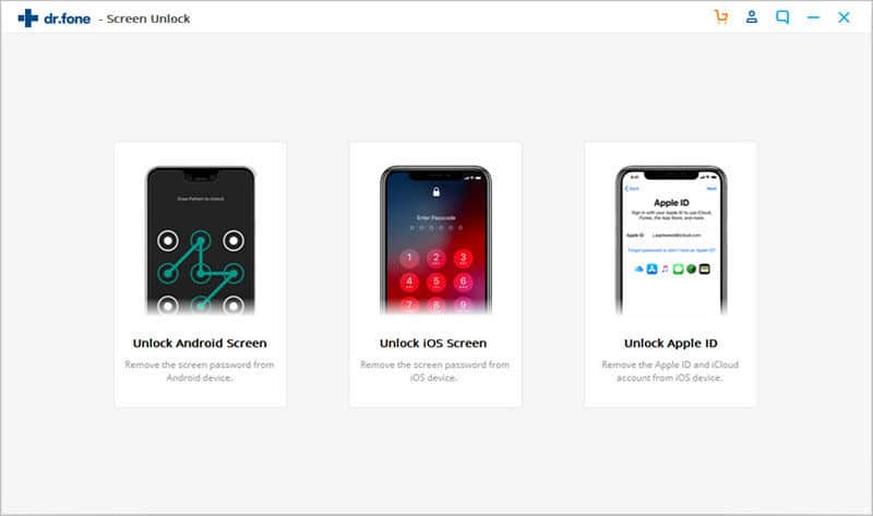 Cliquez Unlock iOS Screen pour trouver le mot de passe d’iPhone