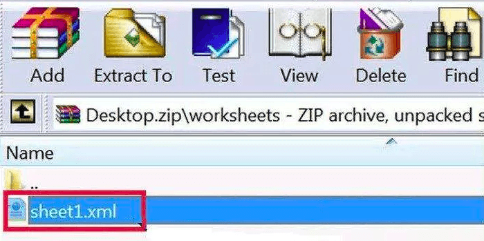 sélectionnez le fichier .XML pour pirater le mot de passe Excel