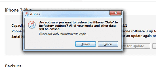 click on the restore if notification arises