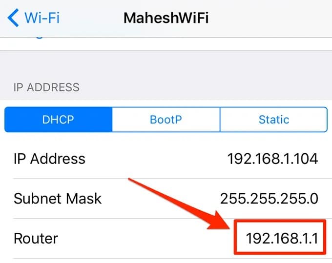 copy the IP address displaying for router