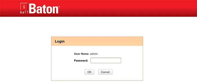 enter the default user name and password