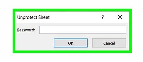 click ok to unprotect an Excel Sheet without password 2013
