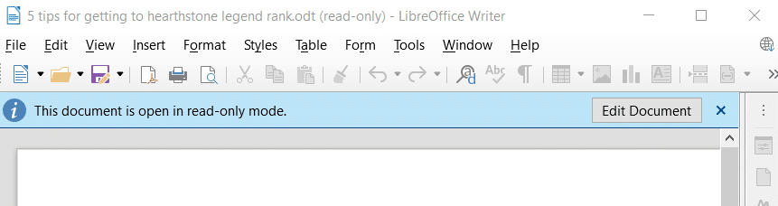 An Edit Document option to Word read-only file