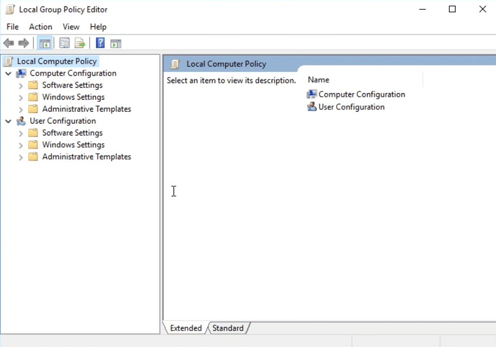 Click “Computer Configuration” in the Local Group Policy Editor window