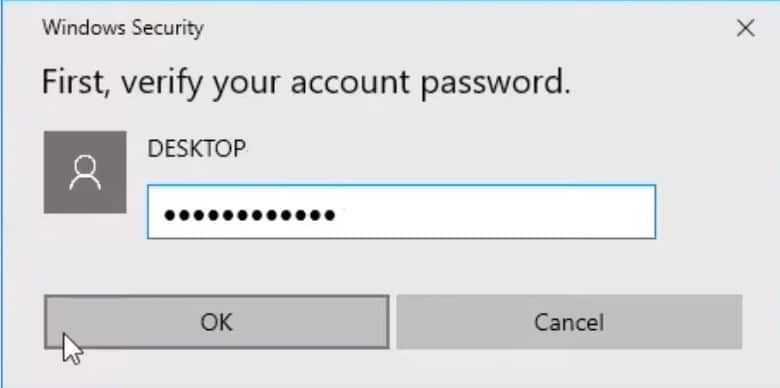 click OK to finish removing Windows Hello PIN
