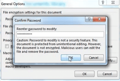The Confirm Password window